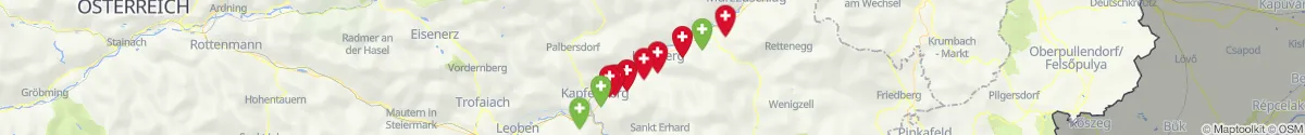 Kartenansicht für Apotheken-Notdienste in der Nähe von Stanz im Mürztal (Bruck-Mürzzuschlag, Steiermark)